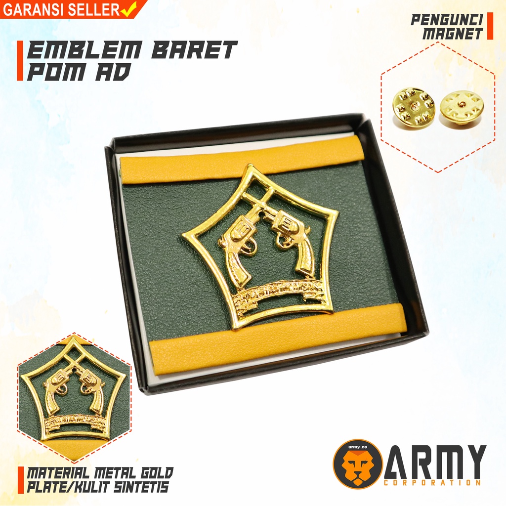 Emblem baret POM AD/ PM AD/ Polisi militer