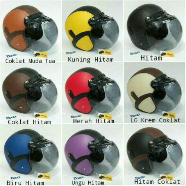 Helm Bogo Retro SNI Kulit Kaca Bogo Ori