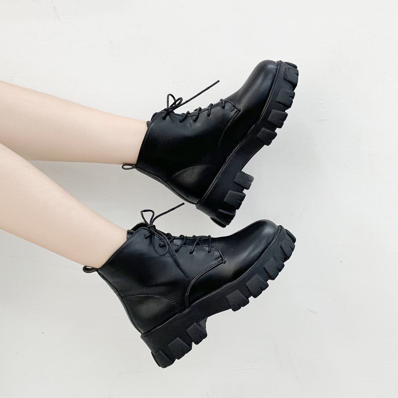 AVANCEID 1827 Sepatu Sneakers Boots Wanita Docmart Hitam Import