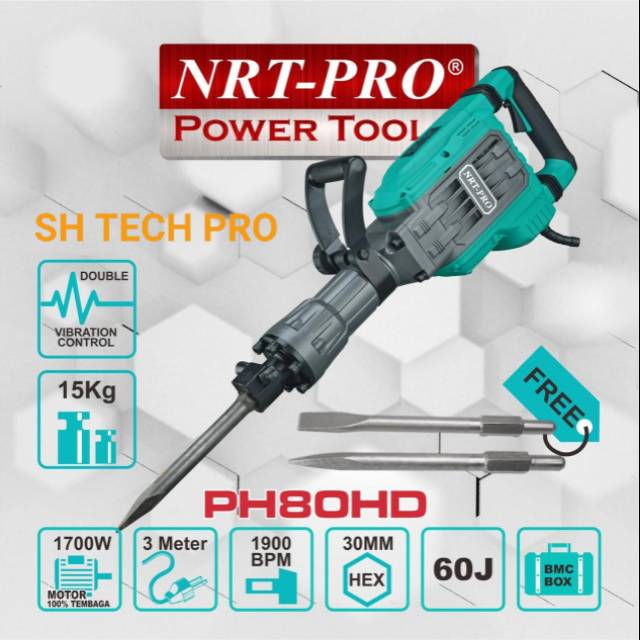 NRT PRO PH 80 HD PH80 PH80HD JACK HAMMER DRILL MESIN BOBOK BETON