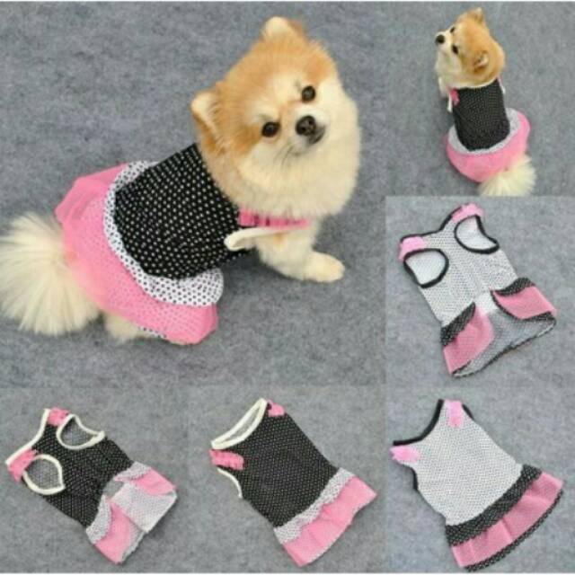 Baju Tutu Anjing Kucing Kelinci Simple Motif Polkadot Lucu Shopee Indonesia