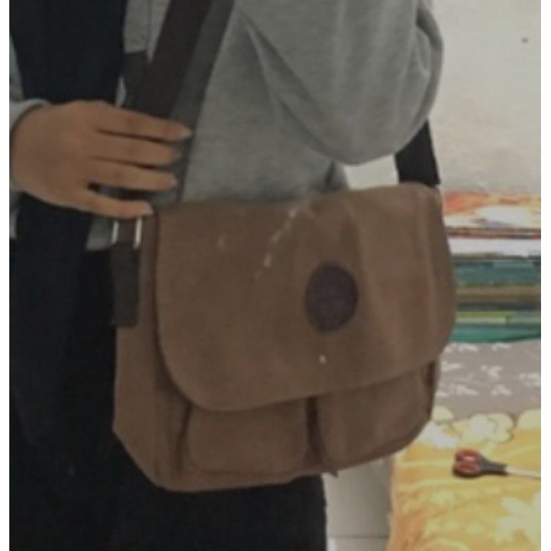 Dxyizu Tas Selempang Messenger Bag Bahan Canvas 1008 Brown Grab Medan