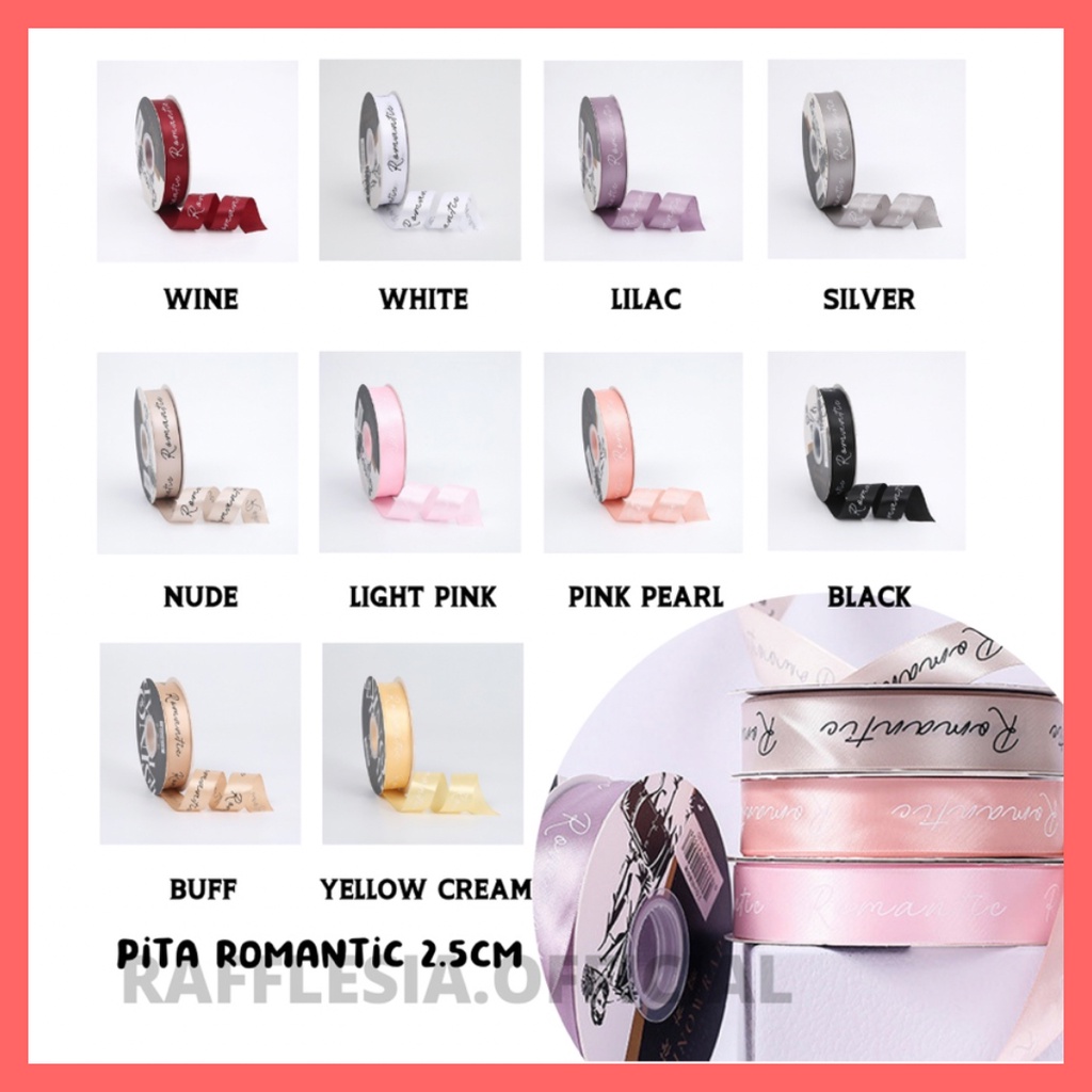 

PITA MOTIF ROMANTIC LEBAR 2.5CM (ECER PER METER) IMPORT PREMIUM PITA KADO HAMPERS BOUQUET BUNGA