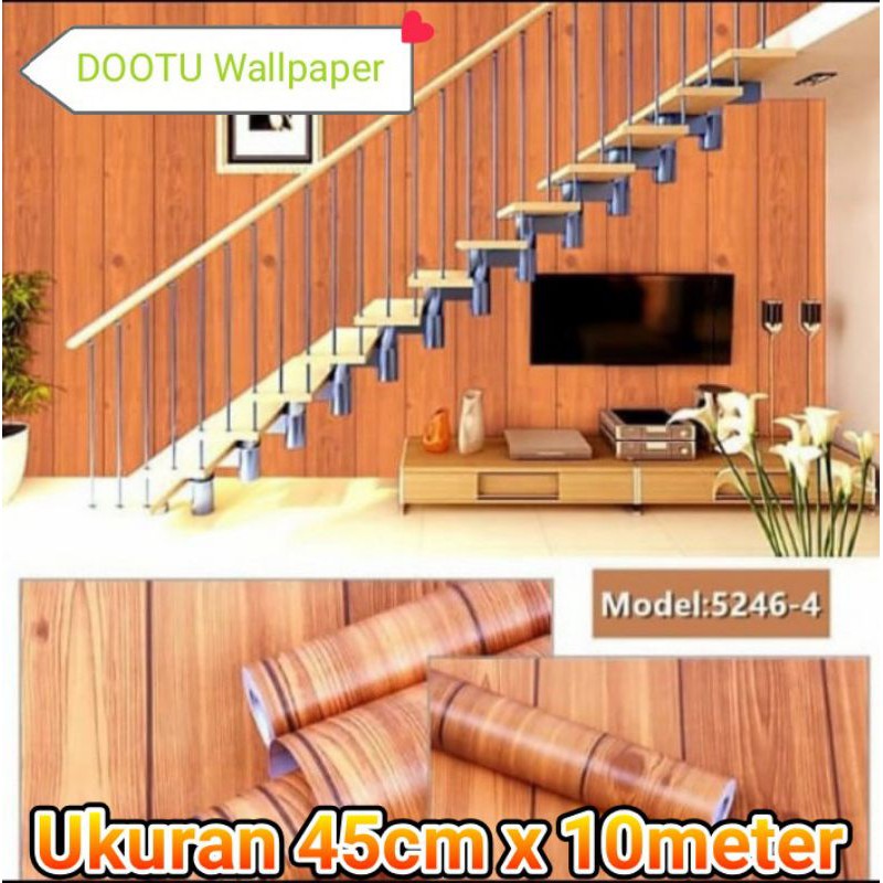 Wallpaper Stiker Dinding Motif Kayu | Wallpaper Stiker Dinding 45cm x 10meter | Wallpaper Stiker