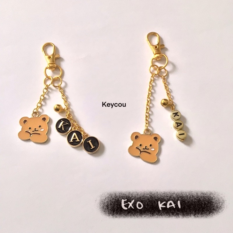EXO KAI Enamel Keychain - Peach & Bear