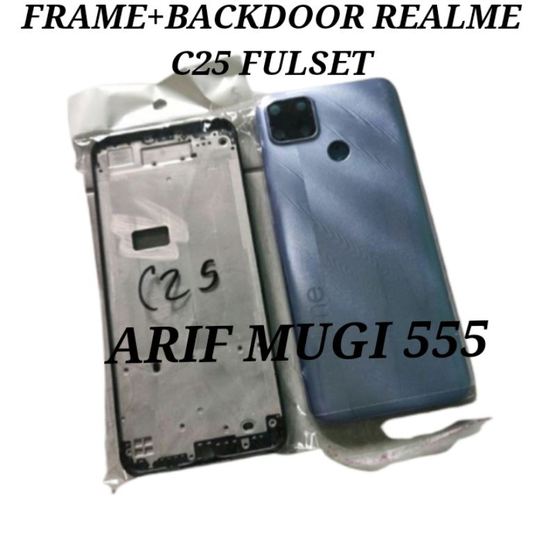 FRAME+BACKDOOR KESING CASING HOUSING FULLSET REALME C25 ORIGINAL