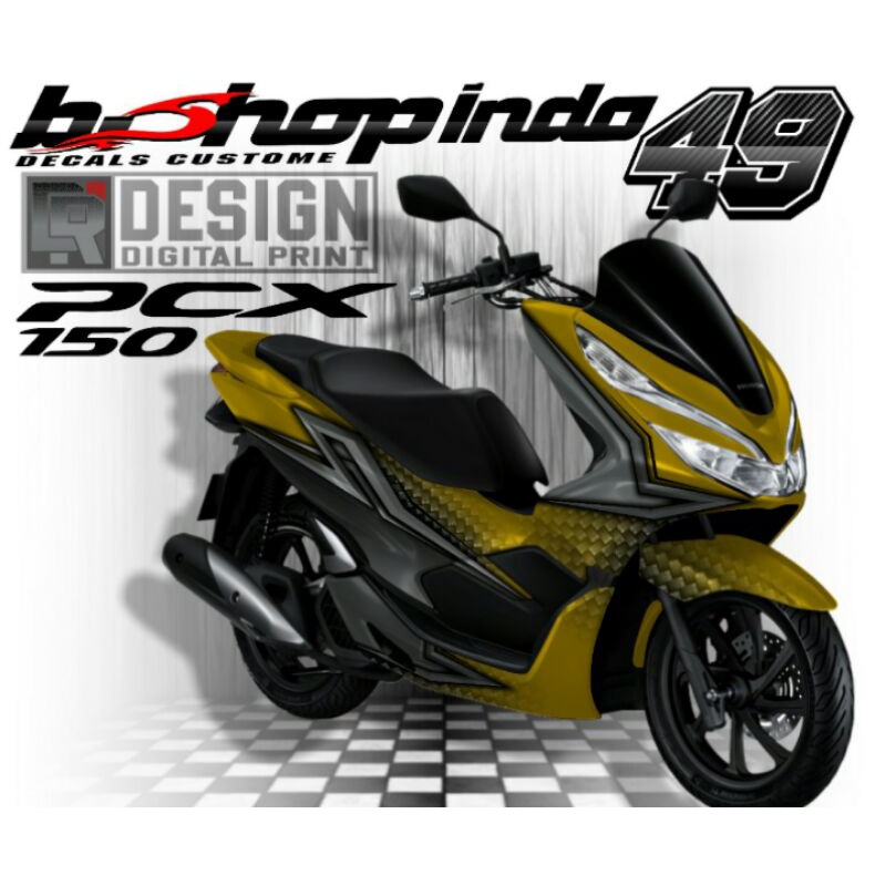 Sticker Decal PCX 150 Full Body Laster Gold