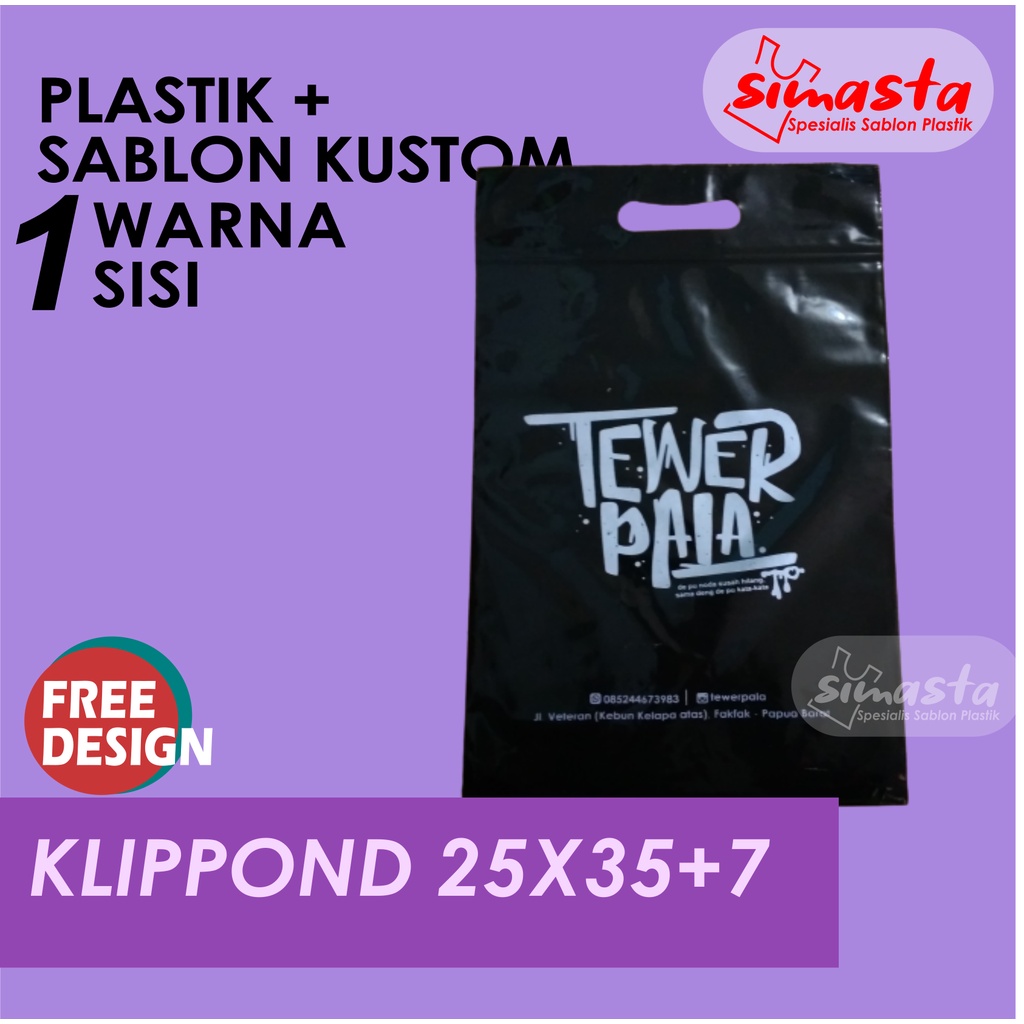 Plastik Custom Sablon KLIP JINJING 25 x 35 (Min.300 PCS) ,Plastik klip, plastik klip ziplock custom