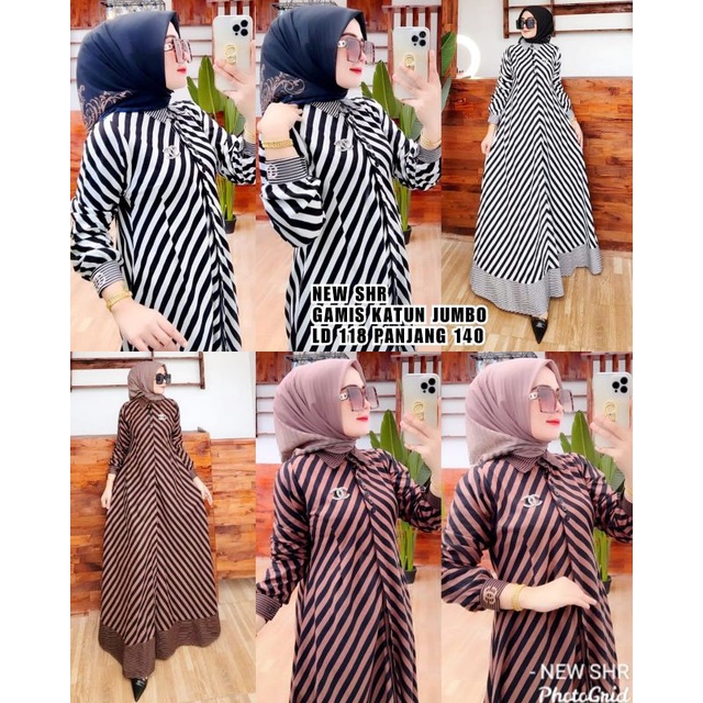 NEW MAXY DRESS KATUN LINEN PREMIUM BIG SIZE FULL KANCING ORI SHR