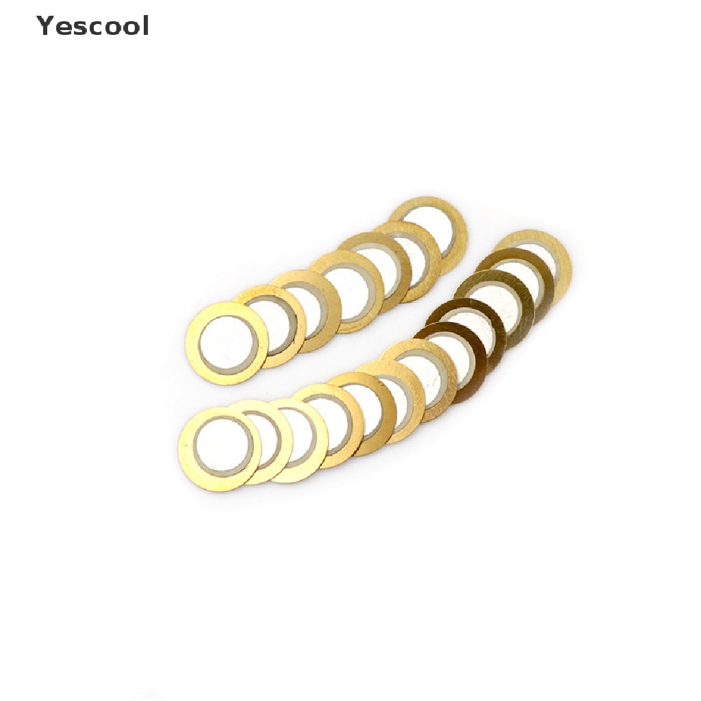 Yescool 20PCS Disk Drum Trigger Sensor Trigger Piezo Elements 20mm 6.5KHZ Bahan Tembaga