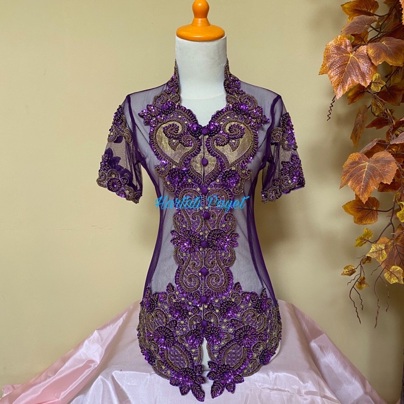Kebaya Atasan Tangan Pendek Full Payet / Kebaya Pagar Ayu / Kebaya Wisuda Modern / Kebaya Among Tamu