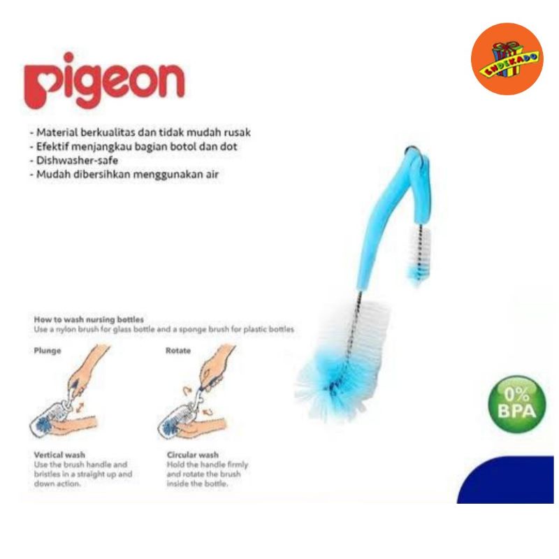 Pigeon Bottle &amp; Nipple Brush Sikat Botol 2 in 1