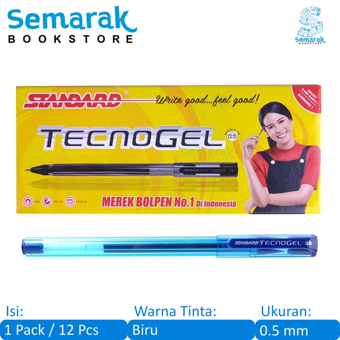 

Hot Sale Standard Tecnogel Ballpoint Gel 0.5 - Hitam / Biru [1 Pack / 12 Pcs] Murah