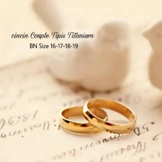 Cincin Titanium Couple Wanita Pria Polos TIPIS Harga Satuan L.B