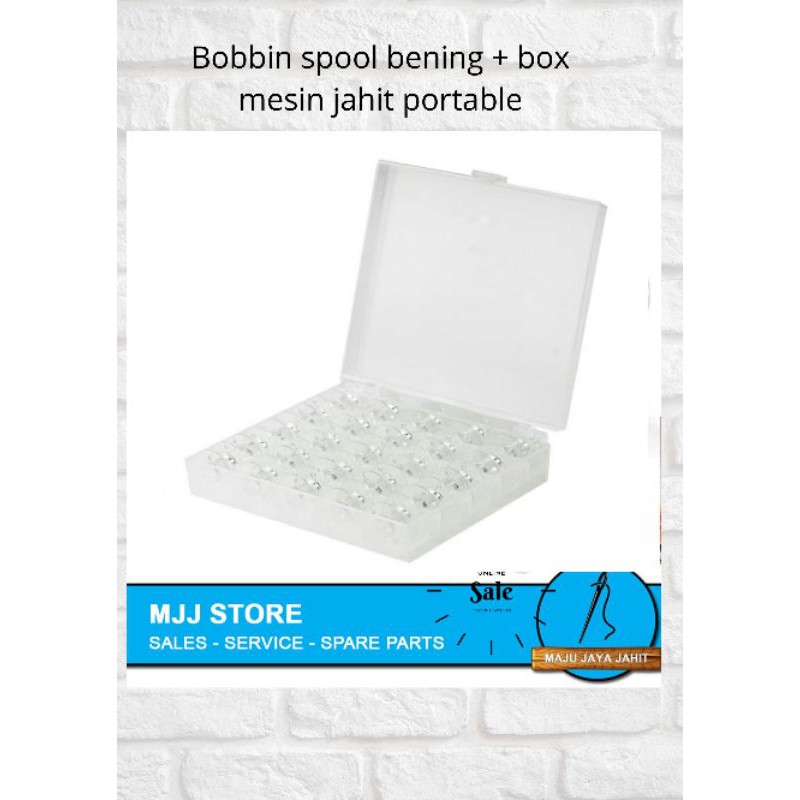 Bobbin spool bening box mesin jahit portable