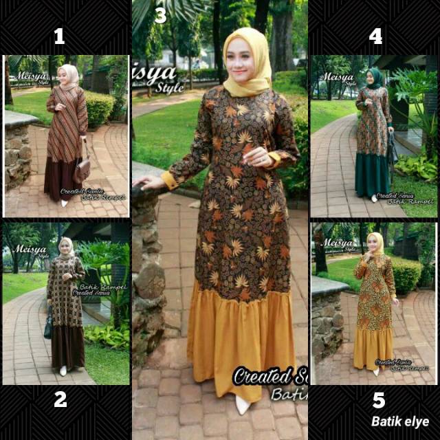 Best Seller Gamis Batik Rempel Ori Meisya Stile Q7o57KuQ3xnlE