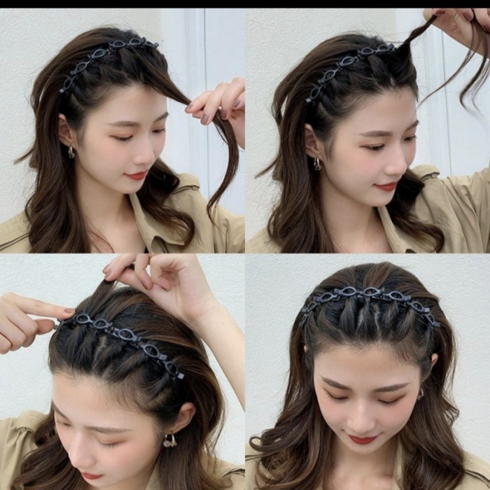 Bando Jepit Rambut Korea Kekinian TWISTER Headband Dengan Klip Hair