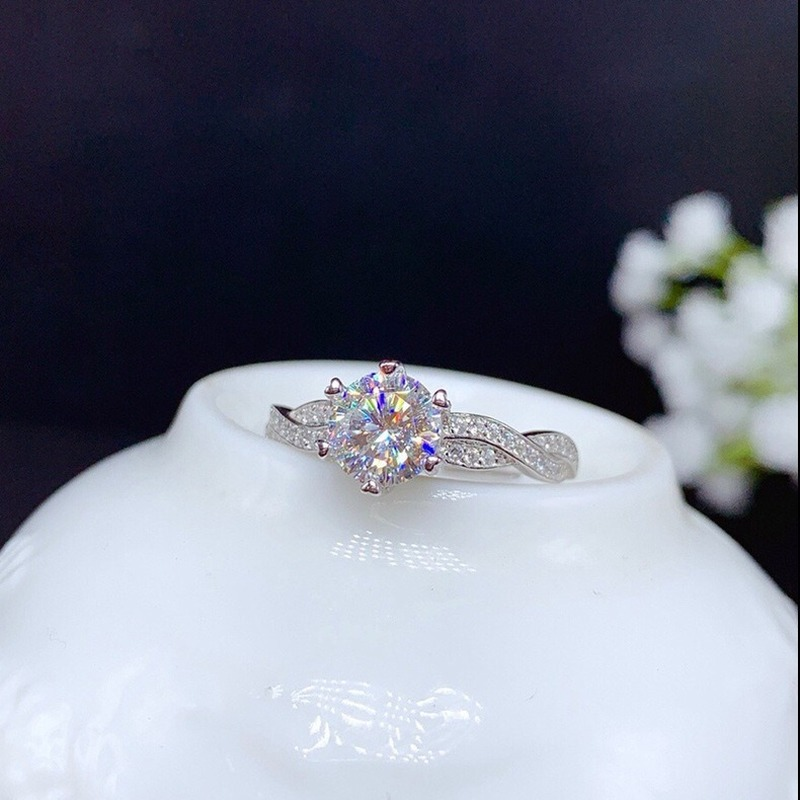 Perak 925 Asli Berlian Kristal Cincin Untuk Wanita Fashion Perhiasan Aksesoris Berlian Imitasi Silver Rings