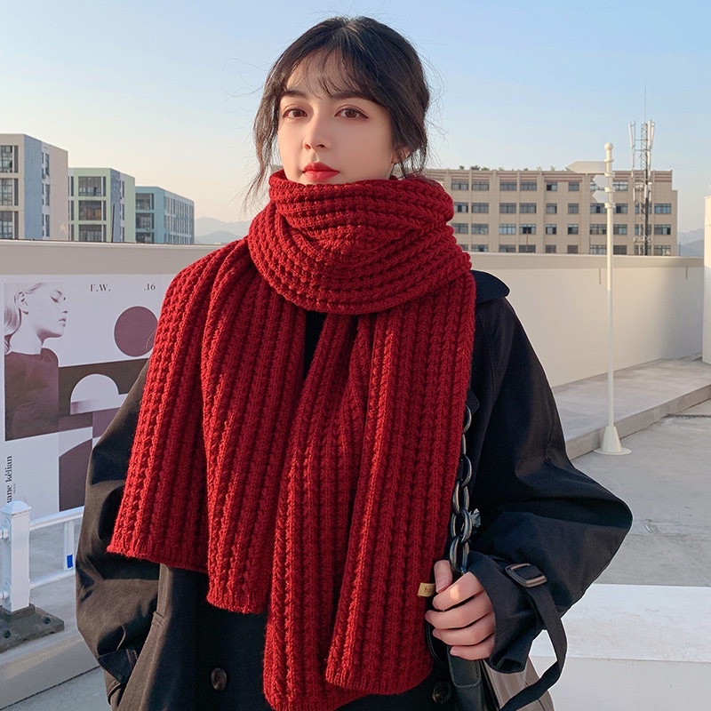 Long scarf women winter import syal musim dingin wanita rajut hangat knit knitted unisex cowok pria selendang ELSA