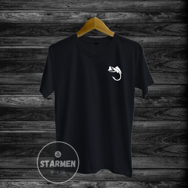 Kaos Distro Unisex FISH HOOK Katun Combed 30s / sablon polyflex /polyflex premium / Pakaian Pria Wanita Atasan Cowok Cewek /kaos kekinian / kaos viral / tshirt tumbrl tee basic /SIZE M , L , XL , XXL / kaus oblong oversize kaos murah best seller ready