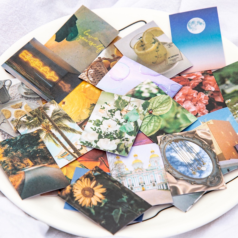 QOUZMO 8 designs material book [Garden Starlight Series] journal DIY material scrapbook diary decoration sticker book stationery-1