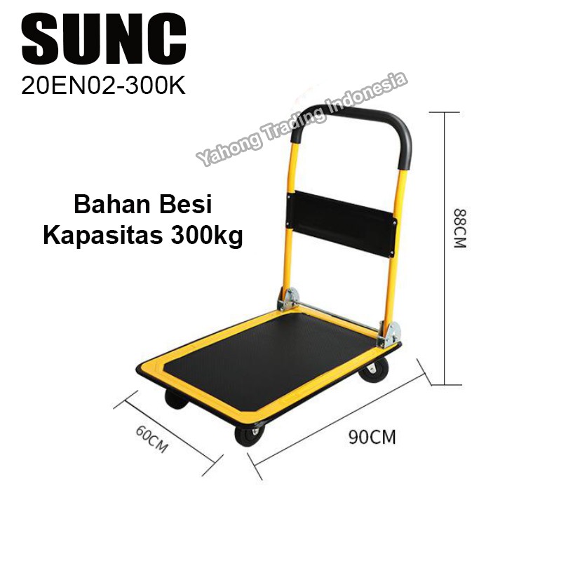 Troli Lipat 300kg Trolli Besi Trolley Serbaguna Troly Barang SUNC TOOLS 20EN02 Kuning Hitam