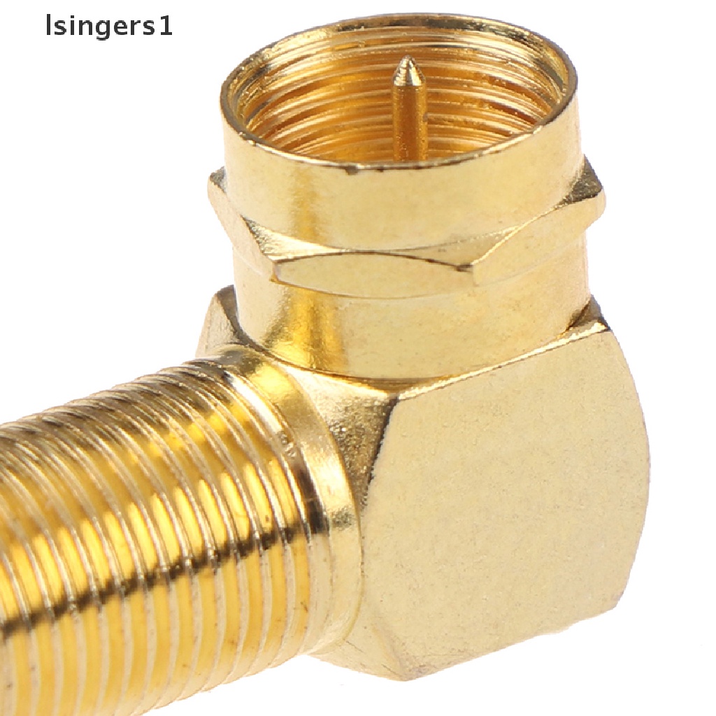 (lsingers1) 1pc adapter jack f male Ke female Sudut Kanan 90 Derajat Bahan Tembaga Untuk tv