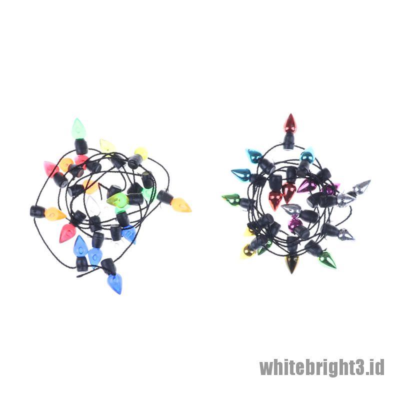 {white3} 0.5m 1/12 Dollhouse Miniature A String of multi-coloured plastic Christmas lights