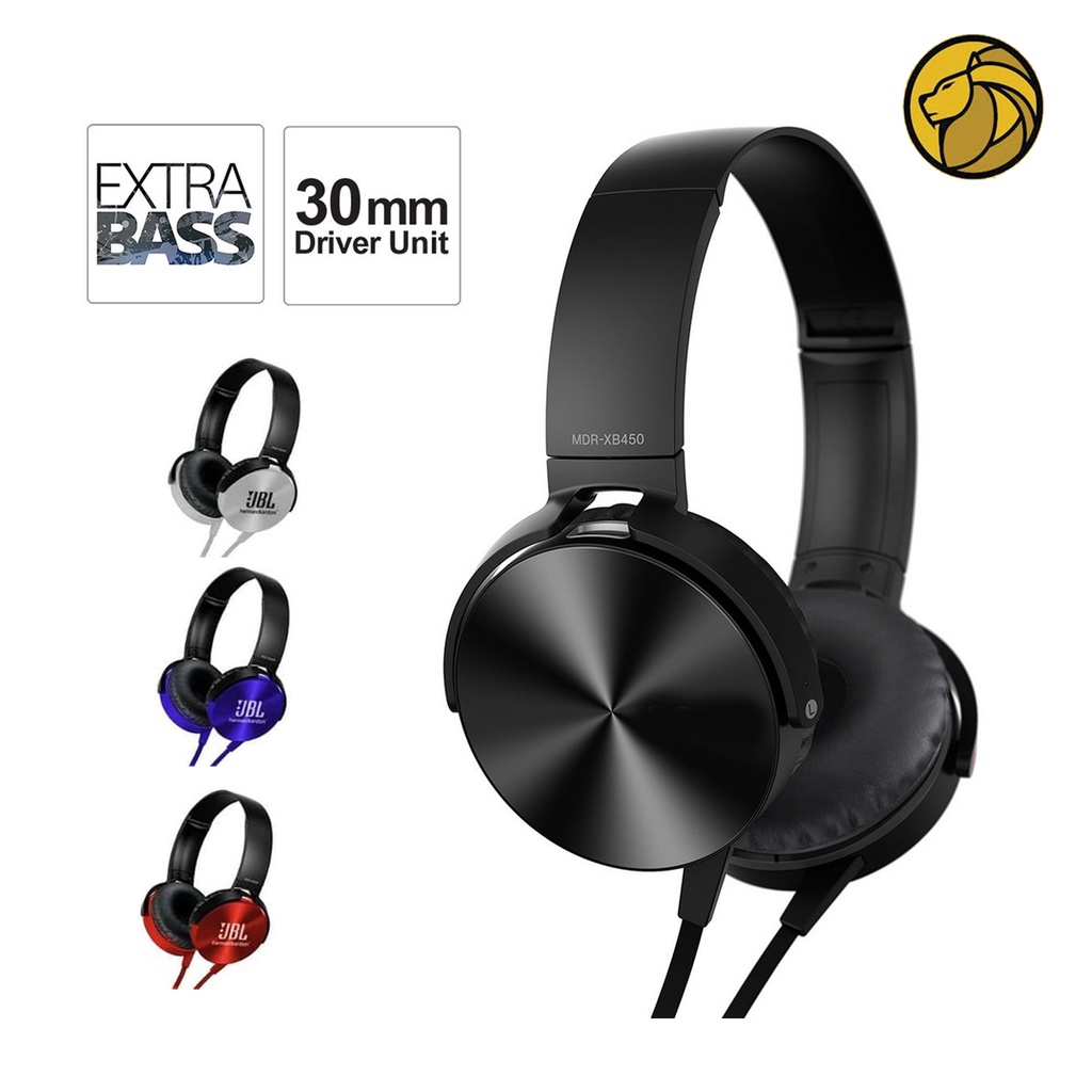 Headphone Wired Branded XB 450 / Headset Bando Bass XB450