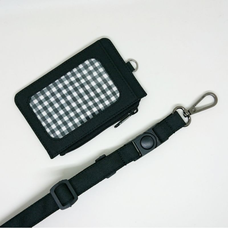 

ID card holder / name tag dompet ID card & tali gantungan - Black