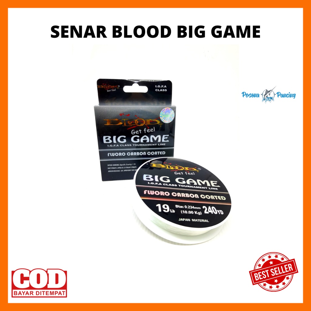 Senar Pancing TOURNAMENT BLOOD BIG GAME I.G.F.A CLASS 240YD FLUORO CARBON super STRONG