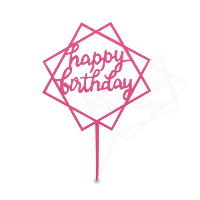 PartyHouse.Medan Topper Kue Desain Happy Birthday Untuk Dekorasi Pesta