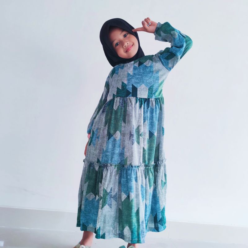 Gamis anak 4 5 6 7 8 9 10 11 tahun bahan hyget jersey baju muslim anak cewek perempuan ( gamis Pause )