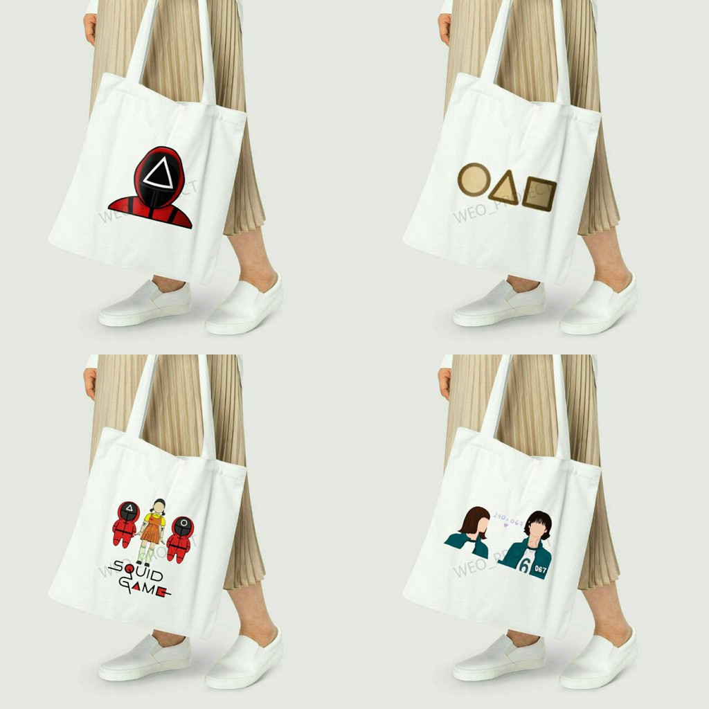 TOTE BAG KANVAS / TOTE BAG WANITA / TOTE BAG SQUidss gamessss