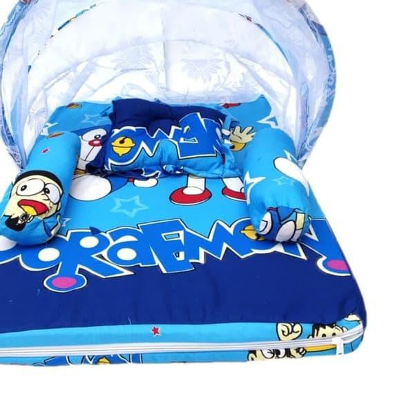 ✲ Kasur Lipat Kelambu Bayi / Doraemon / Set lipat / Matras Baby ☑