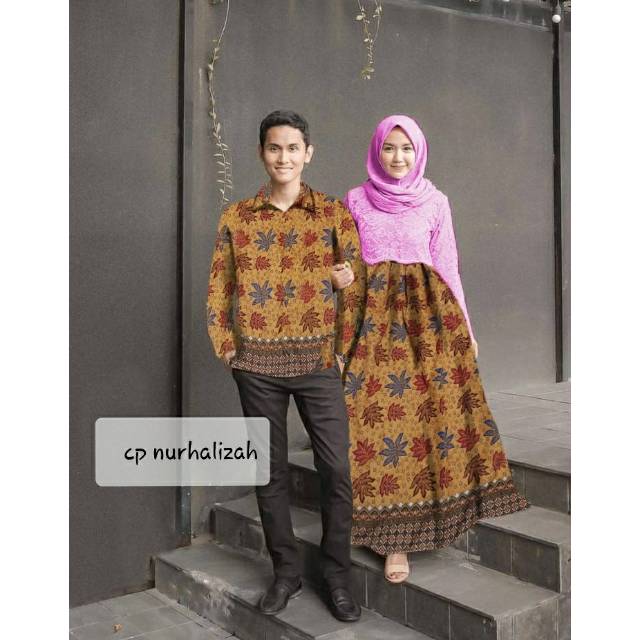 COUPLE NURHALIZAH PINK/COUPLE BATIK/BAJU PASANGAN BATIK/BATIK COUPLE/*DM