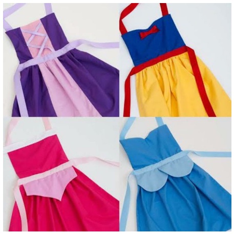 APRON PRINCESS CELEMEK PRINCES CUTE SNOW WHITE, BELLE, CINDERELLA, RAPUNZEL, MINNIE MOUSE KATUN