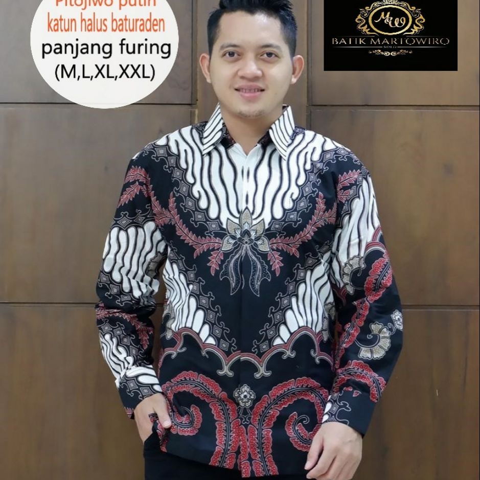 Kemeja Batik Exclusive Lengan Panjang Batik Lapis Furing PATIJIWO PUTIH Baju Batik Pria Terbaru