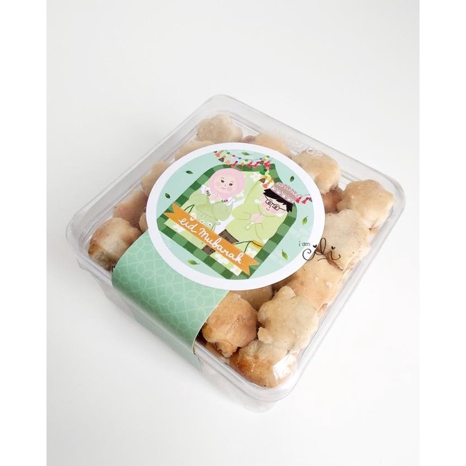 

><><><] (SIF074) stiker lebaran lucu untuk toples 250gr/350 (uk 7x14cm)