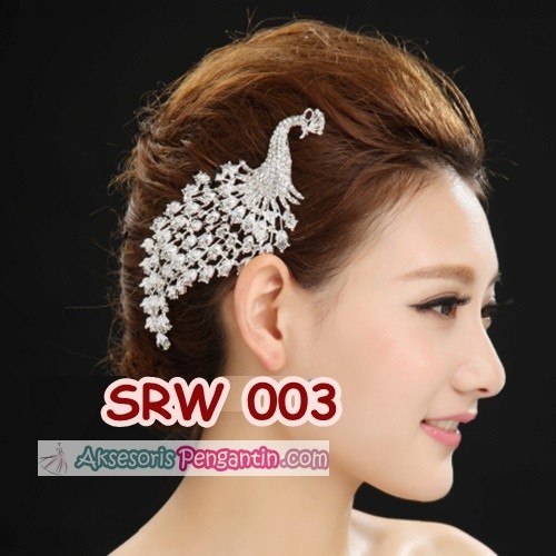 [STOK TERBATAS] AKSESORIS PESTA WANITA PENGANTIN MODERN SILVER MERAK SRW003