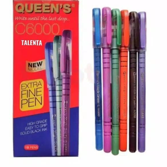 

➢ Pulpen Queen C6000 - Hitam 12pc ۝