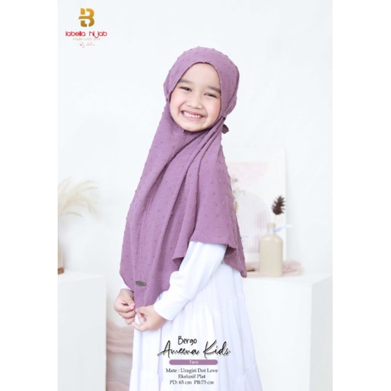 HIJAB BERGO AMEENA KIDS ORI LABELLA - Jilbab Instan - Jilbab Anak - Hijab Dotty Love