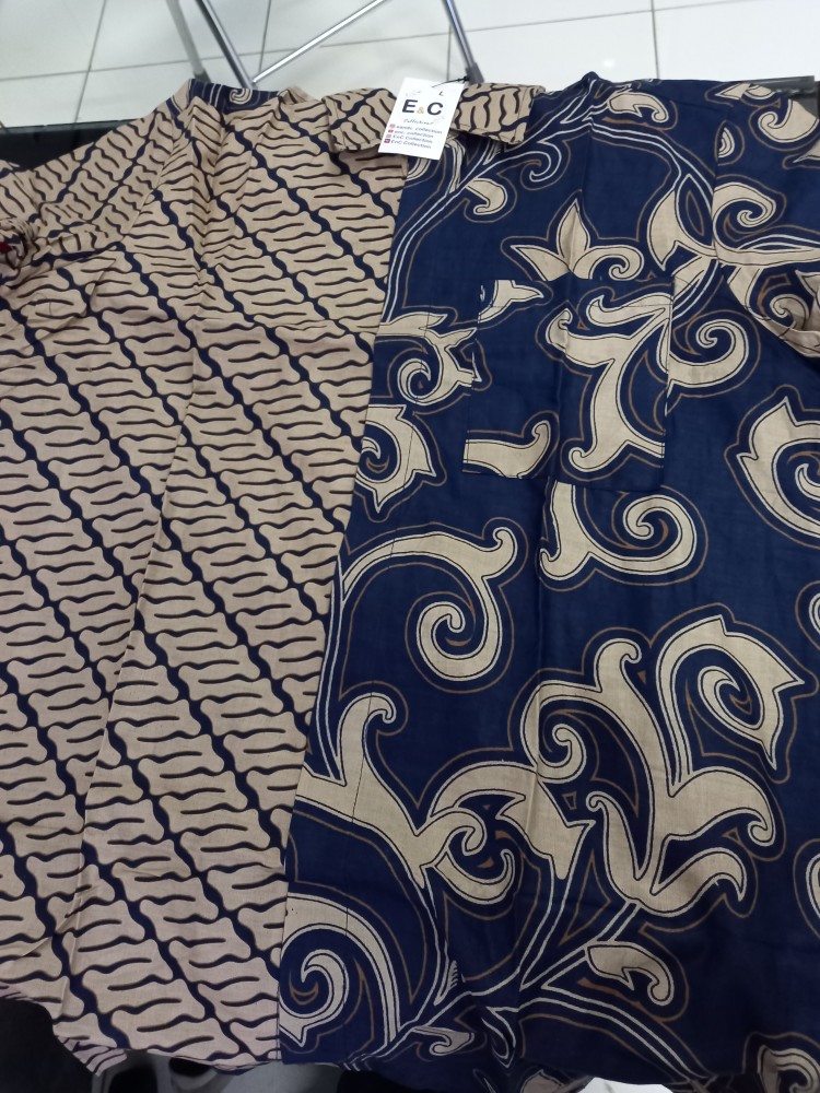 Couple Batik Wanita Modern Putri Kembar Navy / Blouse Batik / Hem Batik - S M L Xl Xxl 3l 4l 5l