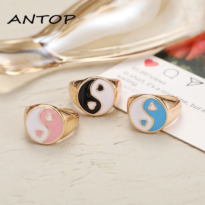 Cincin Jantung Tai Chi Untuk Aksesoris Perhiasan Fashion Wanita ANTOP