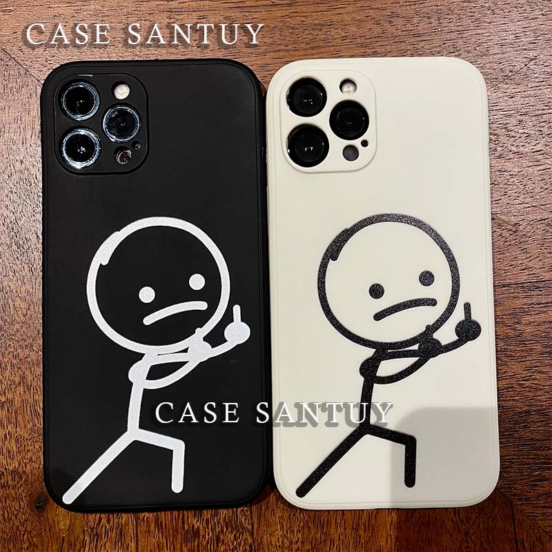 Case Samsung A10S M01S A20S A21S A02S A03S M23 M32 A22 5G A22 4G M22 4G A32 4G / 5G M32 5G A52 5G A52 4G A52S 5G A72 5G A72 4G Silicone Soft Case Stickman Square Edge Phone Case Cover Casing