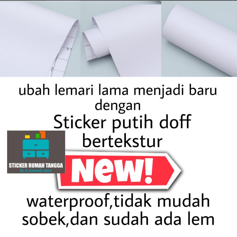 stiker lemari LEBAR 60CM  meja kitchenset Motif putih polos glossy dan doff