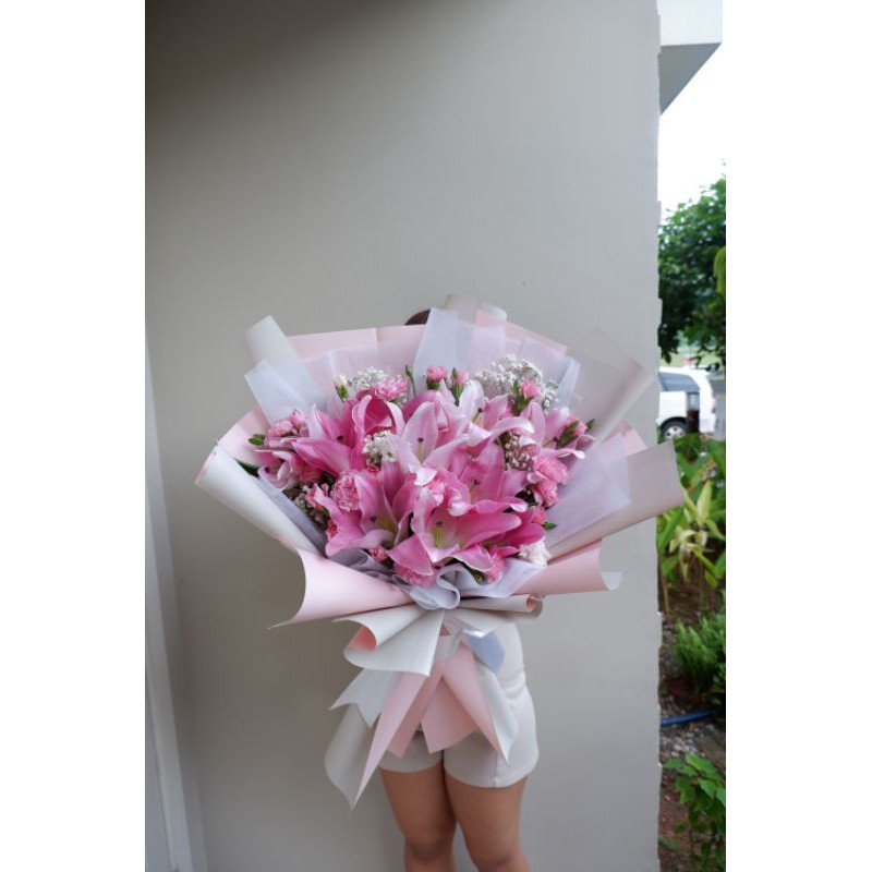 bouquet lily fresh flower bunga potong tangerang