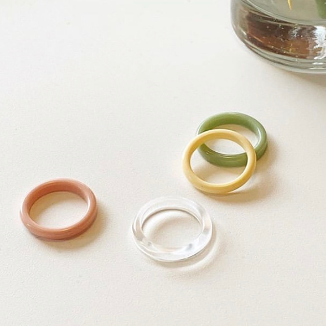 Cute IG style Korean resin acrylic ring