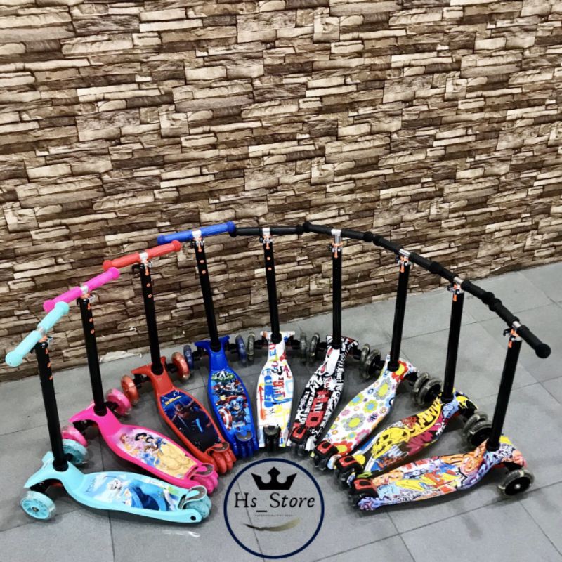 READY SEMUA MOTIF !! KICKBOARD MINI SCOOTER / SKUTER / OTOPED ANAK KEKINIAN 3 RODA +FREE BUBBLE WRAP