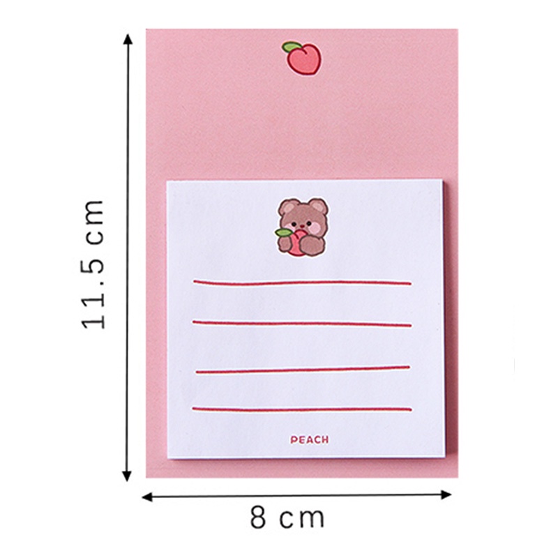 30 Lembar Kertas Memo Sticky Notes Motif Kartun Beruang / Kelinci Lucu